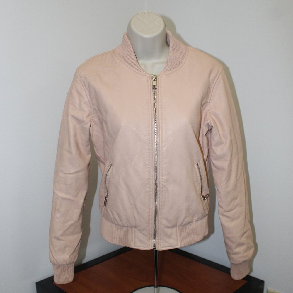 Ci Sono Faux Leather Bomber Jacket